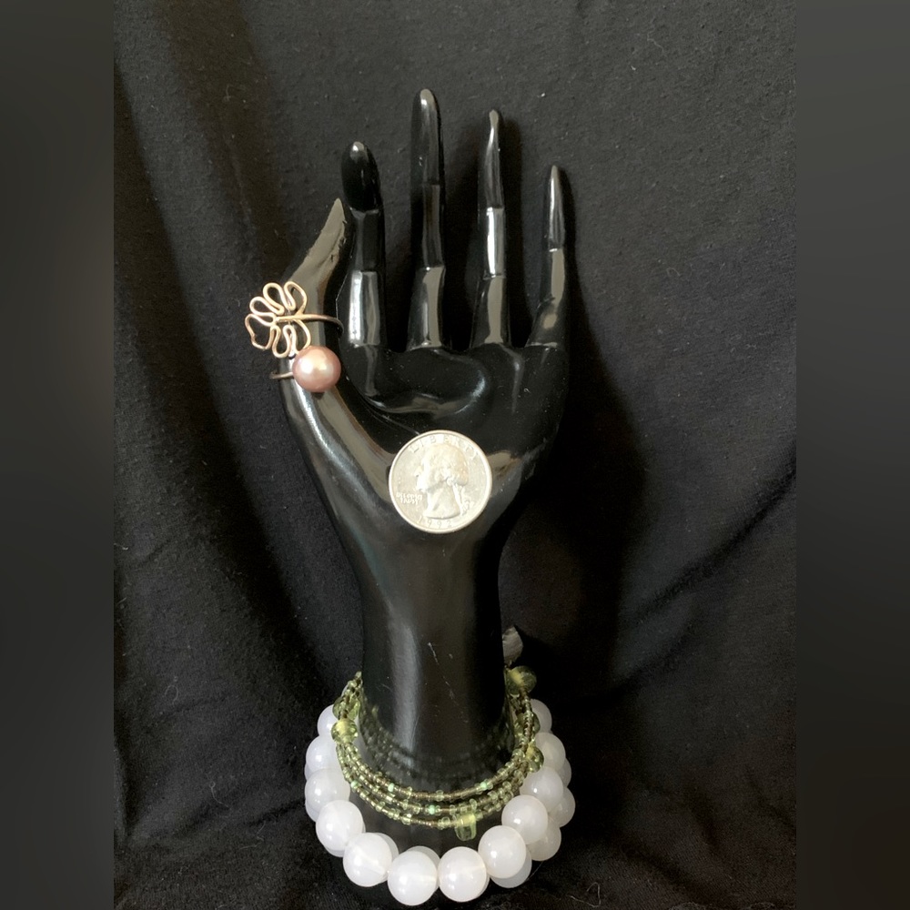 12.B. Edison Pearl monstera gold-filled ring